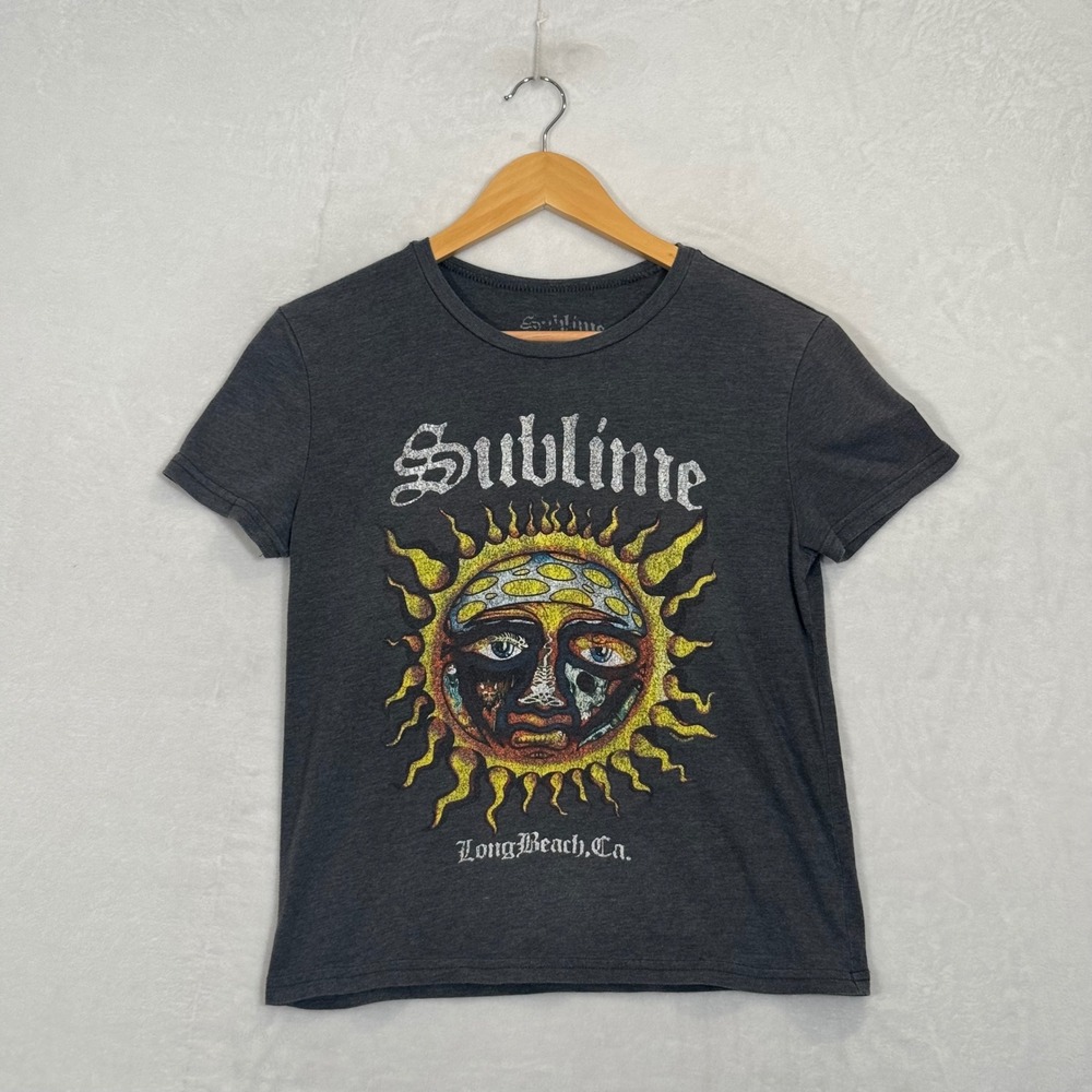 Sublime Charcoal Grey Sun Graphic Band T-Shirt XS